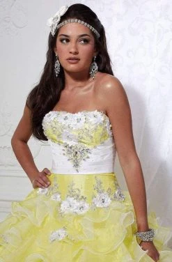 Formal Gowns Tiffany Designs - 56226 Strapless Floral Appliqued Ballgown 8 Formal Gowns Tiffany Designs - 56226 Strapless Floral Appliqued Ballgown