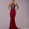 Tiffany Designs - Embellished High Halter Evening Dress 46089 - 1 Pc Black/Black In Size 6 Available Formal Gowns