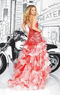 Tiffany Homecoming - 16016 Lace Sweetheart Trumpet Dress