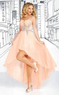 Tiffany Homecoming - 16042 Ruched Asymmetric High Low Dress Formal Gowns