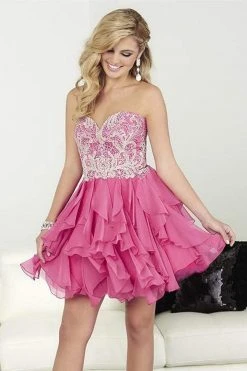 Cocktail Dresses Tiffany Homecoming - 27076 Embroidered Strapless Lace Ruffled Cocktail Dress 9 Cocktail Dresses Tiffany Homecoming - 27076 Embroidered Strapless Lace Ruffled Cocktail Dress