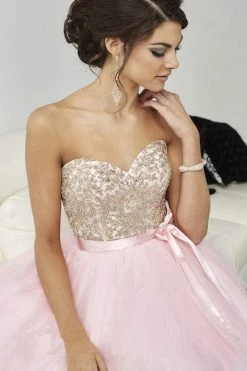 Tiffany Homecoming - 27079 Strapless Sweetheart Lace And Tulle Prom Dress