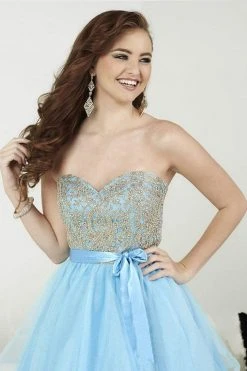 Tiffany Homecoming - 27079 Strapless Sweetheart Lace And Tulle Prom Dress