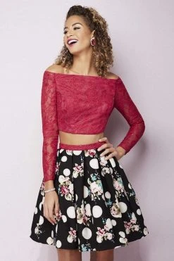 Tiffany Homecoming - 27123 Two Piece Lace Off-Shoulder Dress Cocktail Dresses