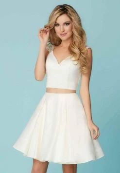 Tiffany Homecoming - 27192 Beaded Two Piece V-neck Cocktail Dress