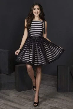 Tiffany Homecoming - 27198 Sleeveless Striped Organza A-line Dress 7 Tiffany Homecoming - 27198 Sleeveless Striped Organza A-line Dress