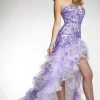 Tiffany Homecoming - Strapless Lace Ruffled Prom Dress 16016 - 1 Pc Lilac/Ivory In Size 12 Available Formal Gowns