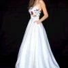 Sherri Hill - 52038 Strapless Embroidered Satin Ballgown 1 Sherri Hill - 52038 Strapless Embroidered Satin Ballgown
