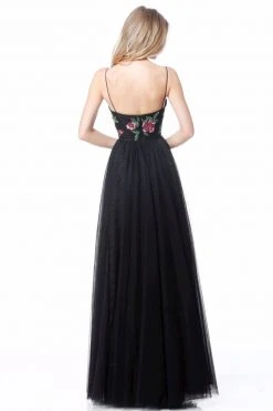 Sherri Hill - 52050 Embroidered Plunging Sweetheart Tulle A-Line Gown