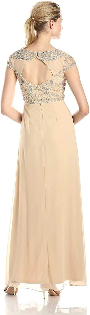 Adrianna Papell - 191910700 Ornate Cap Sleeve Cutout Dress 4 Adrianna Papell - 191910700 Ornate Cap Sleeve Cutout Dress