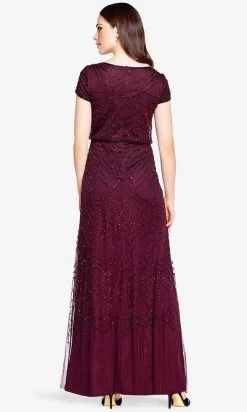 Adrianna Papell 191916100 - Cap Sleeve Beaded Mesh Evening Dress 15 Adrianna Papell 191916100 - Cap Sleeve Beaded Mesh Evening Dress