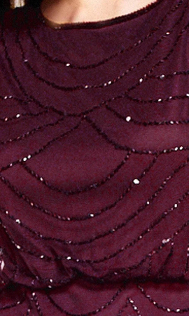 Adrianna Papell 191916100 - Cap Sleeve Beaded Mesh Evening Dress 10 Adrianna Papell 191916100 - Cap Sleeve Beaded Mesh Evening Dress