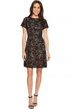 Adrianna Papell - AP1D101817 Lace Illusion Jewel Cocktail Dress