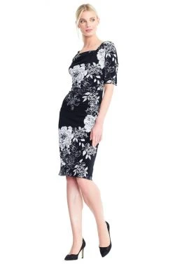 Adrianna Papell - AP1D102629 Floral Square Cocktail Dress