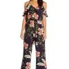 Adrianna Papell - AP1D103372 Floral Print V-neck Jumpsuit
