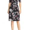 Adrianna Papell AP1D103459 - Floral Short Sleeved Faux Wrap Dress