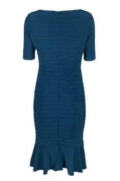 Adrianna Papell - AP1D103506 Bateau Ribbed Jersey Sheath Dress