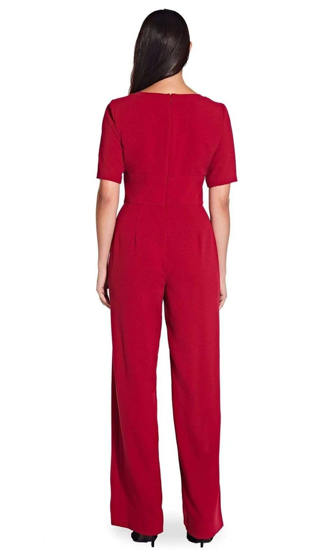 Adrianna Papell - AP1D103537 Bateau Guaze Crepe Wide Leg Jumpsuit 4 Adrianna Papell - AP1D103537 Bateau Guaze Crepe Wide Leg Jumpsuit