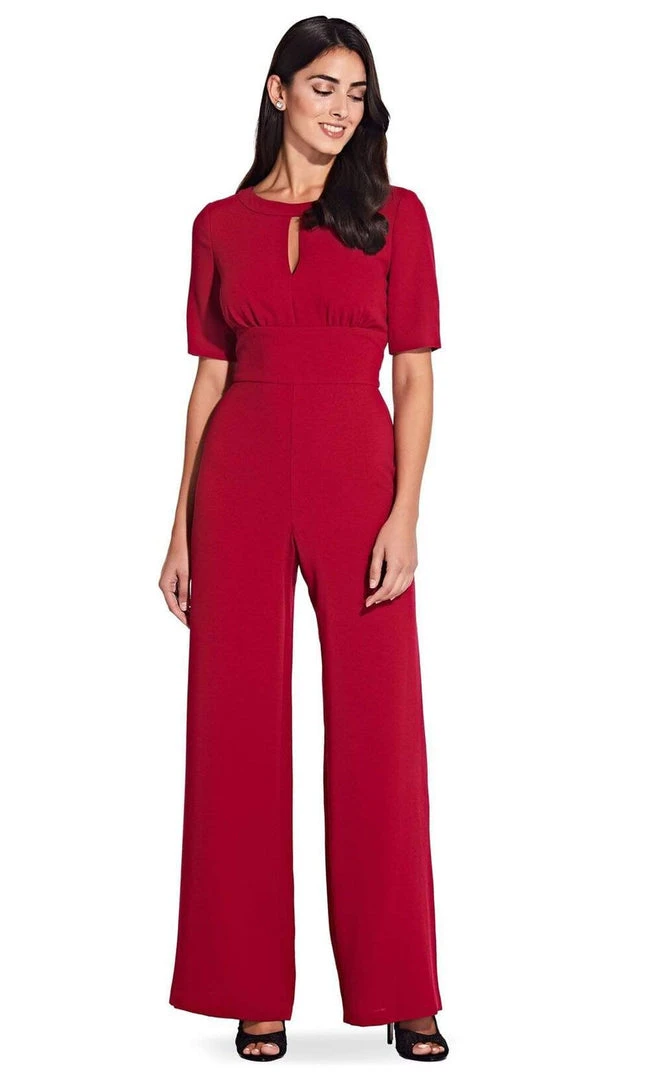 Adrianna Papell - AP1D103537 Bateau Guaze Crepe Wide Leg Jumpsuit 5 Adrianna Papell - AP1D103537 Bateau Guaze Crepe Wide Leg Jumpsuit