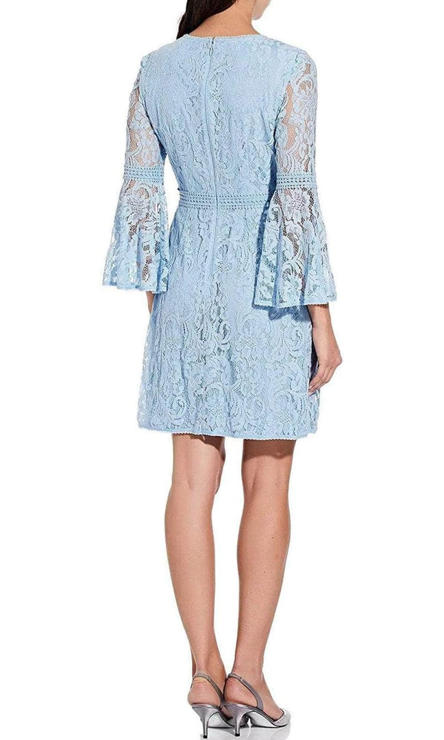 Adrianna Papell AP1D103908 - Long Bell Sleeve Jewel Neck Casual Dress 4 Adrianna Papell AP1D103908 - Long Bell Sleeve Jewel Neck Casual Dress