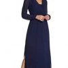 Adrianna Papell AP1D104303 - Long Sleeves V-Neck Long Dress