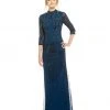 Adrianna Papell AP1E200282 Quarter Sleeve Embellished Long Dress