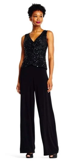 Adrianna Papell - AP1E201490 Sequined Jersey Jumpsuit