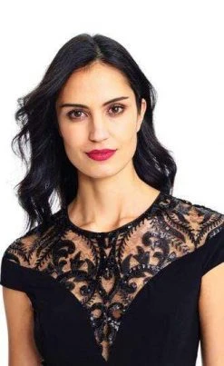 Adrianna Papell - AP1E202740 Sequined Jewel Neck Sheath Dress