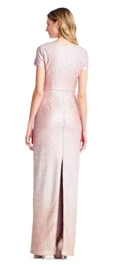 Adrianna Papell - AP1E203460 Sequin Embellished V-Neck Dress