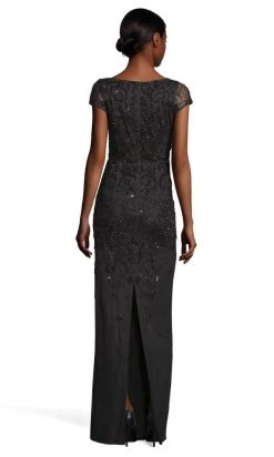 Adrianna Papell - AP1E204272 Beaded Scoop Neck Sheath Dress