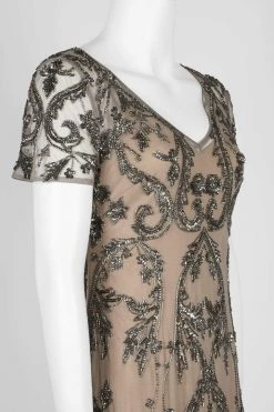 Adrianna Papell - AP1E204586 Embellished V-neck Trumpet Dress 11 Adrianna Papell - AP1E204586 Embellished V-neck Trumpet Dress