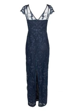 Adrianna Papell - AP1E204700 Floral Embroidered V-neck Sheath Dress