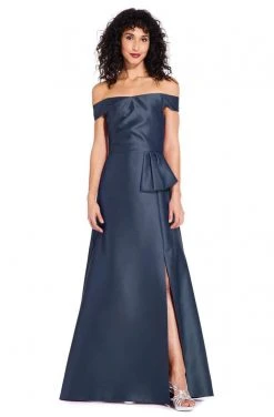 Adrianna Papell - AP1E205108 Off-Shoulder Pleated Mikado A-line Dress