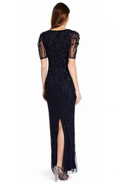 Adrianna Papell - AP1E205809 Embellished Bateau Sheath Dress