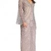 Adrianna Papell AP1E205923 - Long Bell Sleeve V-Neck Evening Dress 1 Adrianna Papell AP1E205923 - Long Bell Sleeve V-Neck Evening Dress