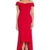 Adrianna Papell - AP1E206023 Off-Shoulder Stretch Crepe High Low Dress 1 Adrianna Papell - AP1E206023 Off-Shoulder Stretch Crepe High Low Dress