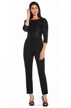 Adrianna Papell - AP1E206237 Sequined Bateau Fitted Jumpsuit 10 Adrianna Papell - AP1E206237 Sequined Bateau Fitted Jumpsuit