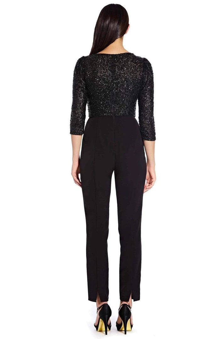 Adrianna Papell - AP1E206237 Sequined Bateau Fitted Jumpsuit 4 Adrianna Papell - AP1E206237 Sequined Bateau Fitted Jumpsuit