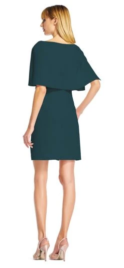 Short Dresses Adrianna Papell - Bateau Popover A-Line Dress AP1D100716 - 1 Pc Garnet In Size 2 Available