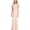 Adrianna Papell Beaded Rosette Sleeveless Sheath Gown