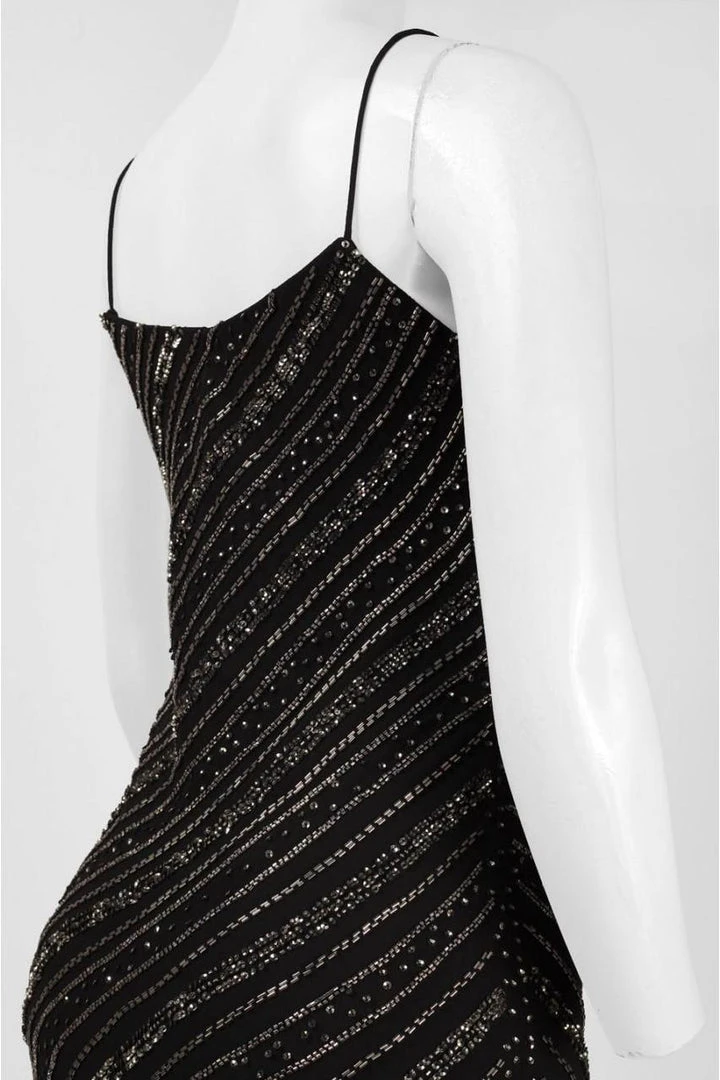 Adrianna Papell - Beaded V-Neck Dress 91925920 4 Adrianna Papell - Beaded V-Neck Dress 91925920