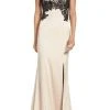 Adrianna Papell Floral Lace Sheath Dress AP1E201377 - 1 Pc Champagne Black In Size 8 Available