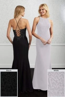 Adrianna Papell Platinum - 40216 Halter Neck Beaded Chiffon Gown 11 Adrianna Papell Platinum - 40216 Halter Neck Beaded Chiffon Gown