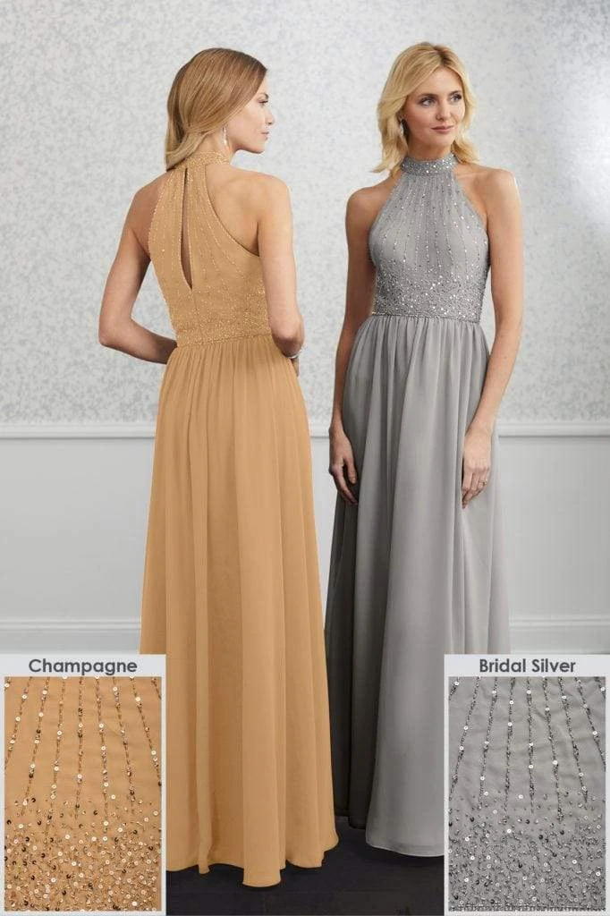Adrianna Papell Platinum - 40221 Beaded High Halter Chiffon Dress 4 Adrianna Papell Platinum - 40221 Beaded High Halter Chiffon Dress