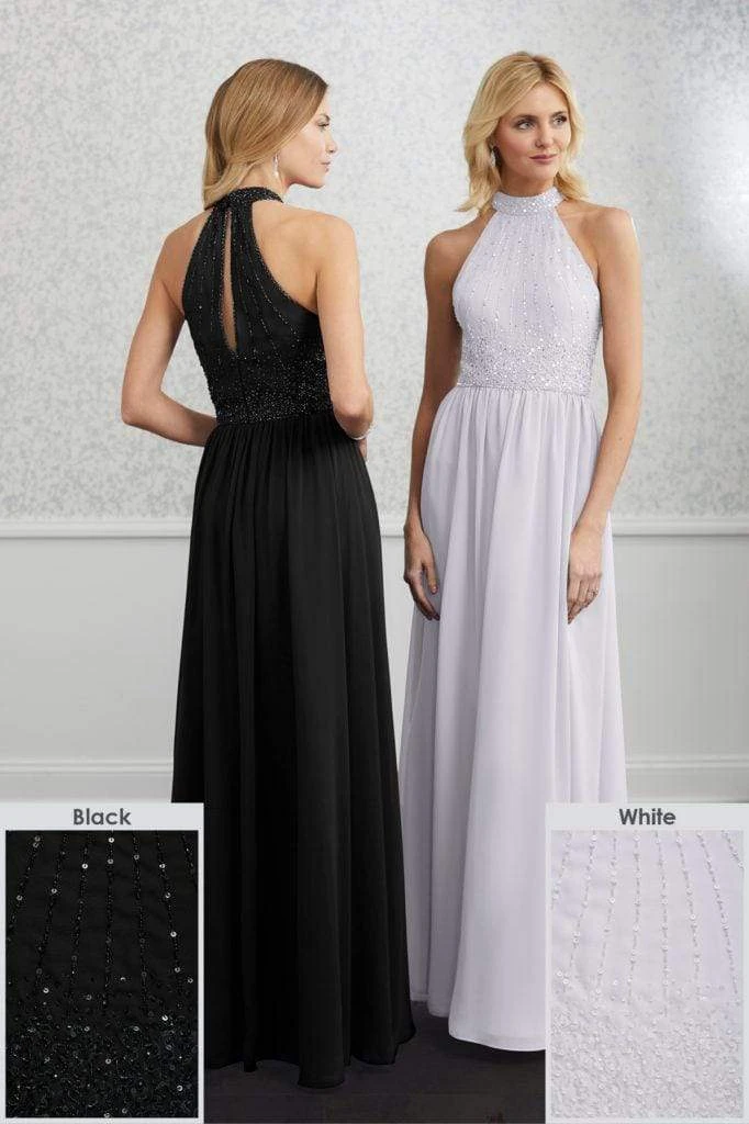 Adrianna Papell Platinum - 40221 Beaded High Halter Chiffon Dress 10 Adrianna Papell Platinum - 40221 Beaded High Halter Chiffon Dress