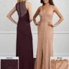 Adrianna Papell Platinum - 40230 Beaded V-Neck Dress With Slit 2 Adrianna Papell Platinum - 40230 Beaded V-Neck Dress With Slit
