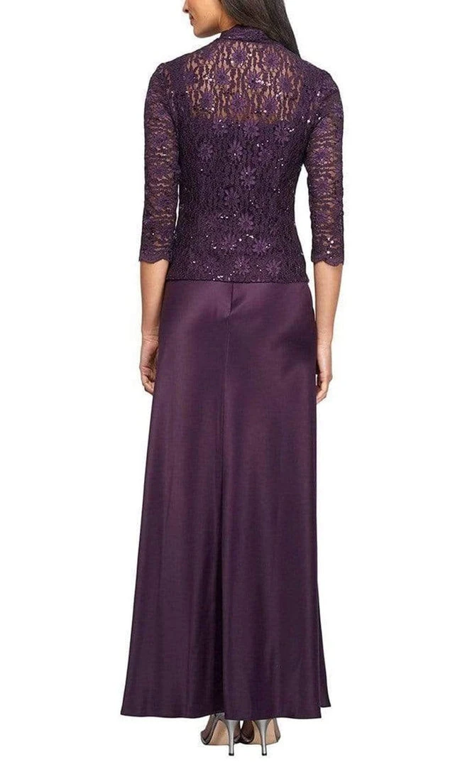 Alex Evenings - 1121198 Lace And Chiffon Dress With Lace Jacket 5 Alex Evenings - 1121198 Lace And Chiffon Dress With Lace Jacket
