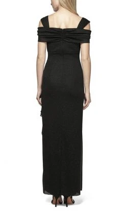 Alex Evenings - 133026 Cold Shoulder Empire Waist Glitter Mesh Dress