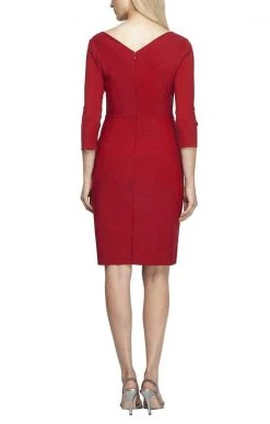 Alex Evenings - 134134 Quarter Sleeves Surplice Bodice Sheath Dress