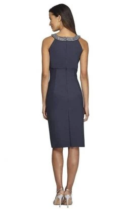 Alex Evenings - 134165 Beaded Halter Neck Fitted Cocktail Dress